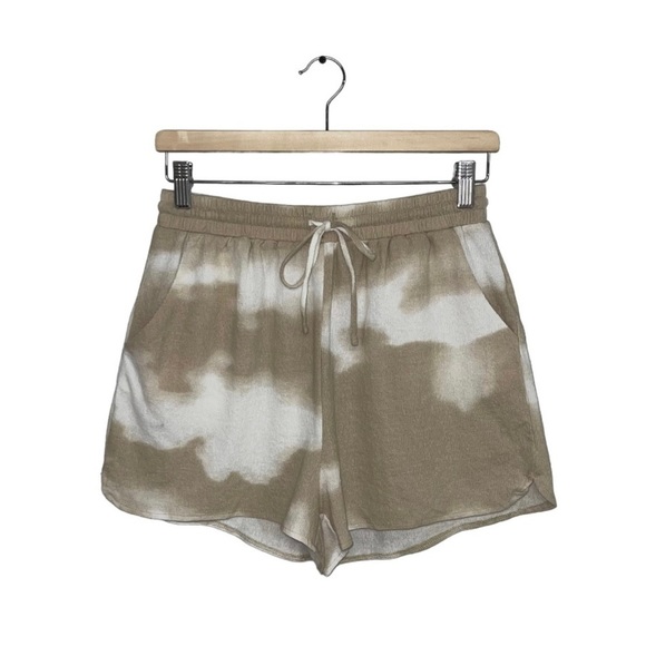 Urban Daizy Shorts Women's Size Large Tan White Cotton  High Waisted Lightweight - Picture 1 of 6